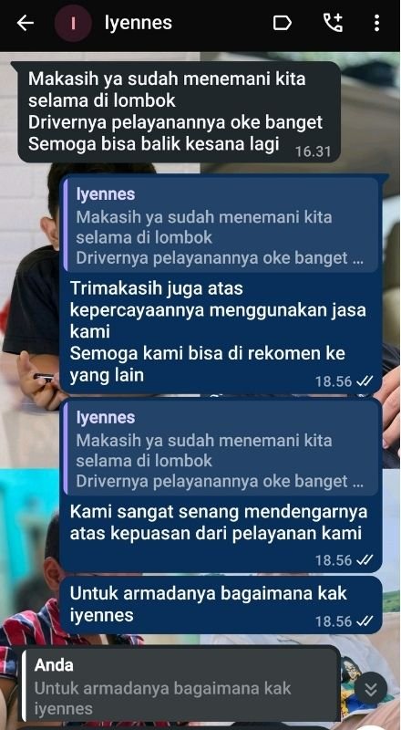 Testimoni kepuasan bu Lyennes pelanggan paket wisata Lombok terima beres